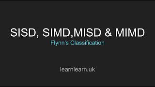 Flynns Architecture  SISD SIMD MISD amp MIMD [upl. by Sasnak]