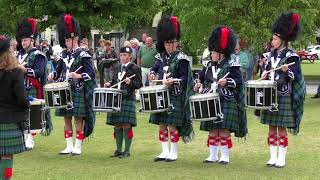 Surprise Drum Salute from Ballater amp District Pipe Band in Tomintoul before 2018 Highland Games [upl. by Wayolle]