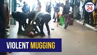 WATCH Violent mugging near Joburg high court caught on CCTV [upl. by Jocko]