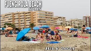 FUENGIROLA MALAGA SPAIN BEACH WALK IN JULY 2021 4K Ms Fuengirola Vlogs [upl. by Corenda]