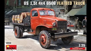 Quick Look Review Miniart 135 US 15T Flatbed Truck [upl. by Reniti]