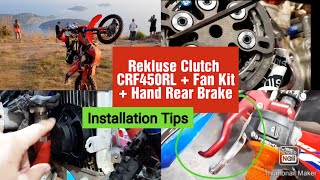 Rekluse Clutch for CRF450RL Fan kit Hand rear brake  Installation tips [upl. by Silver62]