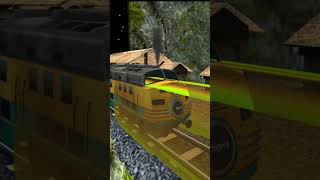 Yellow train hit another train because it ran a red light railway traingame traingames [upl. by Krid]