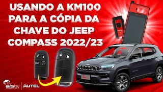 USANDO A KM100 PARA CÓPIA DA CHAVE DO JEEP COMPASS 20222023  AUTOKEY [upl. by Aubrie]