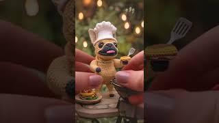 Crochet Pug Faces Challenges While Trying To Make Burgers animals cute [upl. by Ibmat]