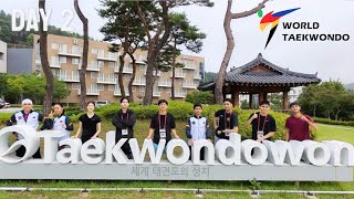 WORLD TAEKWONDO journey in South Korea Day 2  WT Partnership Taekwondo Program [upl. by Cusick]