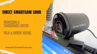 EMEET SMARTE WEBCAM S800 mit gutem 4K Bild und super Sound Onboard [upl. by Haimirej]