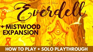 Everdell Board Game with Mistwood Expansion  Solo How to Play  Full Solo Playthrough [upl. by Ruzich]