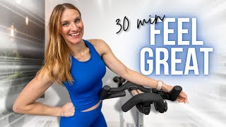 30minute MOODBOOSTING HIIT Cardio Indoor Cycling Workout [upl. by Caia887]