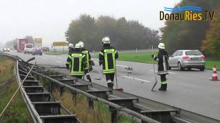 NoComment  LKW kracht auf B2 nahe Mertingen  Bäumenheim in Leitplanke Vollsperrung [upl. by Dierolf710]