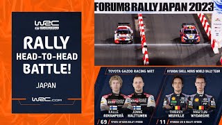 BATTLE Neuville VS Rovanperä  WRC FORUM8 Rally Japan 2023 [upl. by Neelia]