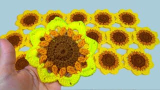 ¡ÉPICO Patrón de Flores Girasol Para Camino de Mesa CortinasColchas [upl. by Ntisuj]