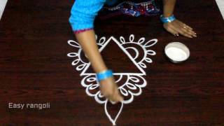 free hand rangoli designs with out dots  simple kolam designs with out dots  muggulu designs [upl. by Arahc]