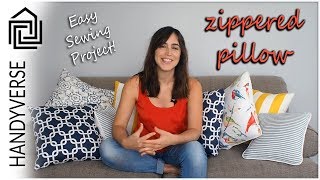 How to Make a Zippered Pillow  EP 012 [upl. by Leimad]