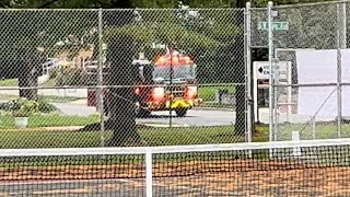 Air horns Hagerstown Fire Dept Engine 2 responding to an AFA [upl. by Culosio723]