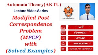 Modified Post Correspondence problem  MPCP AKTU EXAM  Automata Theory LS Academy [upl. by Marjie]