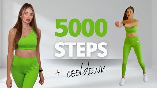 5000 Steps Walking Workout wCooldown  Indoor Cardio Exercises  Do It Twice amp Get 10000 Steps [upl. by Bonina]