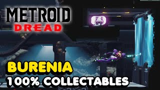 Metroid Dread  Burenia 100 All Collectable Locations Guide [upl. by Cornela]