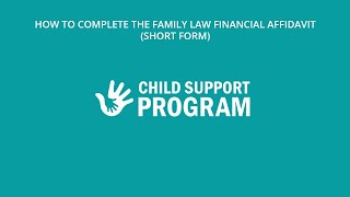 How to Complete the Family Law Financial Affidavit Short Form [upl. by Eusebio]