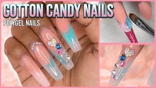 Polygel Nails Tutorial  Marble Nails  Nail Forms  Nails at Home  For Beginners  Gelish Polygel [upl. by Cami33]