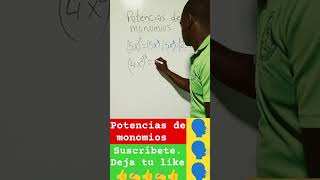 Potencias de monomios foryou matematicaso maths matematica shorts shortsvideo [upl. by Herod]