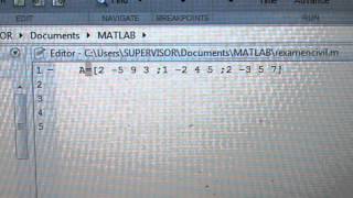 COMO ESCALONAR UNA MATRIZ CON AYUDA DEL MATLAB [upl. by Audsley]