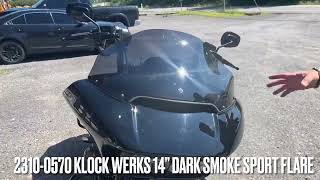 Klock Werks 14” Dark Smoke Sport Flare on 2018 Harley Road Glide [upl. by Philipson438]