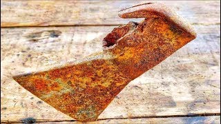 Restoration the axe old Restore metal castings ax Antique construction tools wood restoration [upl. by Etnoid746]