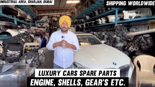 LUXURY CARS SPARE PARTS  MARKET ENGINE SHELLS GEAR BOX  SHARJAH DUBAI [upl. by Denny]