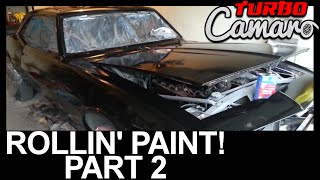 1967 Camaro  Rolling On Black Tremclad Paint with Penetrol Part 2 [upl. by Leahcim]