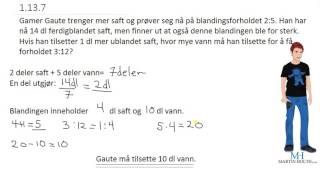 Matematikk 1P  Prøveoppgaver  Forhold  1137 [upl. by Calandra]