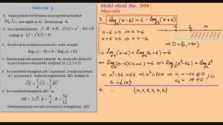 Model Oficial Bac Matematica 2020 Mateinfo [upl. by Traweek323]