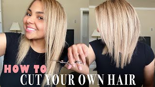 HOW TO CUT YOUR OWN HAIR AT HOME  DIY Layered Haircut Tutorial [upl. by Caroline234]