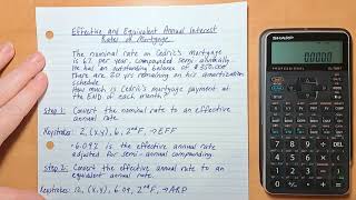 Calculate Effective And Equivalent Annual Interest Rates On A Mortgage  SHARP EL738XT Calculator [upl. by Mudenihc577]