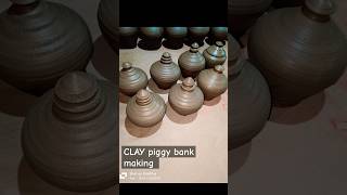 Clay piggy bank making process clayart claycraft clayvideos viral shorts viralshort claybank [upl. by Annua]