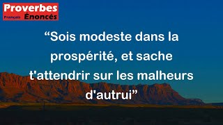 Proverbe Hindou  Sois modeste dans la prospérité et sache tattendrir sur les malheurs dautrui [upl. by Eetnod120]