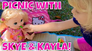 Picnic with Baby Alive Kayla at Liliuokalani Park in Hawaii 🌳🌷🌴🌺🌲🌻 [upl. by Siladnerb]