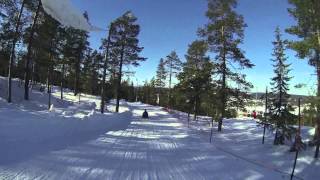 Winter Toboggan in Ounasvaara in Rovaniemi in Lapland Finland  tobogganing [upl. by Lodmilla]