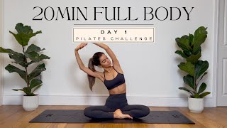 20MIN full body toning pilates workout  DAY 17DAY PILATES CHALLENGE  no equipment  LIDIAVMERA [upl. by Brantley]