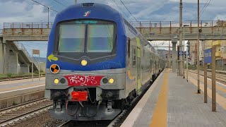 UNA NUVOLOSA GIORNATA DI TRENI PASSEGGERI E MERCI ALLA STAZIONE DI FALCONARA MARITTIMA [upl. by Ladnik104]