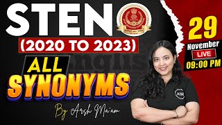 Steno 2019 to 2023 All Synonyms English By ARSH MAAM sscabhinaymaths education englishgrammar [upl. by Arette]