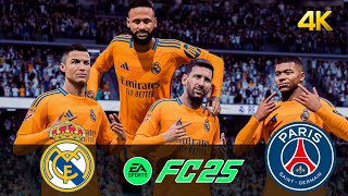 Ronaldo Mbappé Messi amp Neymar Jr  All Stars Together  Real Madrid vs PSG  FC25 4K Match [upl. by Plumbo89]