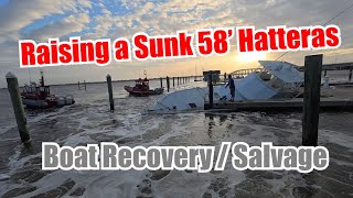 58 Hatteras Sunk at the Dock After Hurricane Milton and a Tornado Wrecked IT  Salvage amp Recovery [upl. by Sirenay]