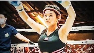 This Thai girl delivered a beautiful elbow KO respect to both Thai girls muaythai [upl. by Adnohsek636]