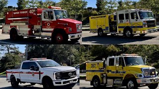 Fire Trucks Brush Trucks Hand Crews and More Respond to a 5 Acre Brush Fire in Simi Valley CA [upl. by Nospmas]