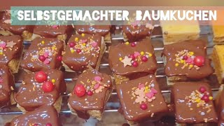 Selbstgemachter saftiger BaumkuchenBaumkuchenecken rezept food backen baumkuchen weihnachten [upl. by Reich]