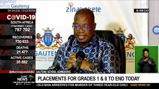 Gauteng school admission placements for Grades 1 and 8 to end today [upl. by Britt]