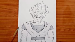 How to draw Goku  Goku Super Saiyan full body step by step  easy drawing tutorial [upl. by Enamart]