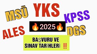 Yks 2025 ve diğer Ösym sınavları başvuru tarihleri yks2025 2025yks msü2025 kpss2025 dgs [upl. by Hollander10]