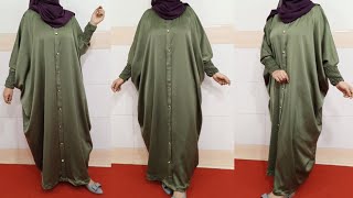 Modest Baggy Abaya Cutting And Stitching Butterfly AbayaJilbab DIY Kaftan Abaya BurgaBurkha DIY [upl. by Ylicic192]